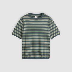 Short-Sleeve Sweater — Lucas Stripe Dark Slate - Blue 5