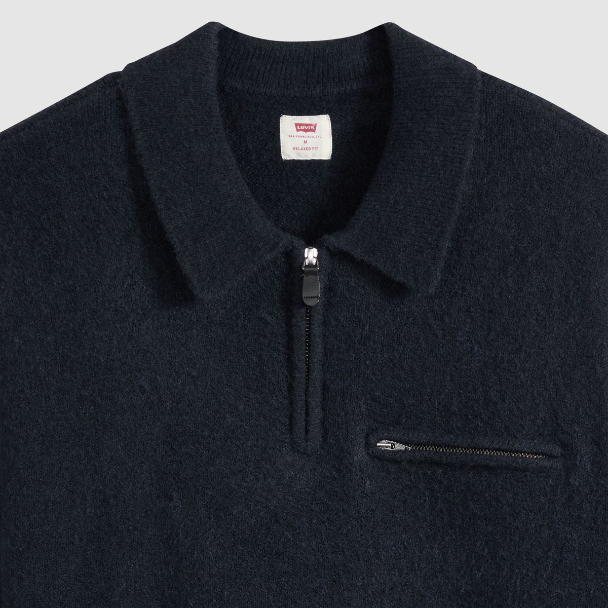 Boulder Quarter-Zip Collared Sweater — Navy Heather - Blue