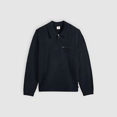 Boulder Quarter-Zip Collared Sweater — Navy Heather - Blue 5