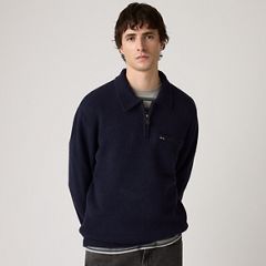 Boulder Quarter-Zip Collared Sweater — Navy Heather - Blue 1