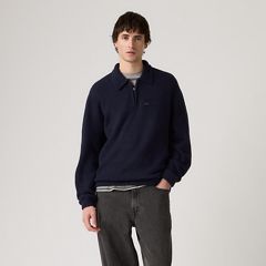Boulder Quarter-Zip Collared Sweater — Navy Heather - Blue 3