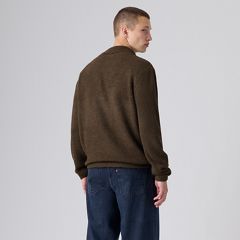 Boulder Quarter-Zip Collared Sweater — Hot Fudge Heather - Brown 4