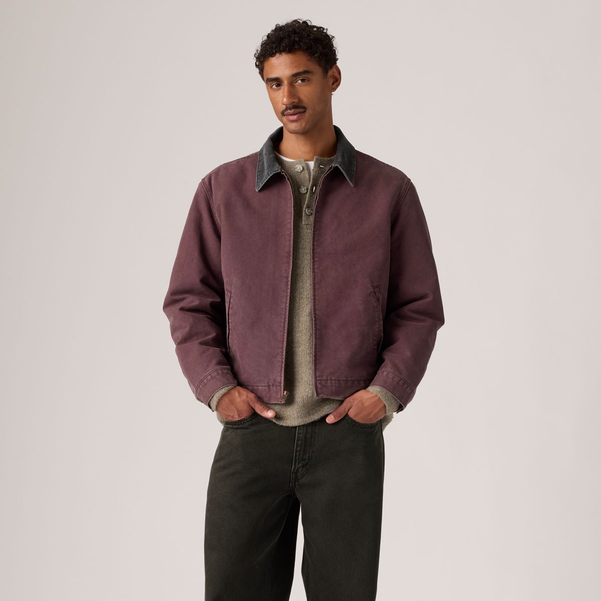 Castro Full Zip Lined Jacket — Allspice Sky - Brown