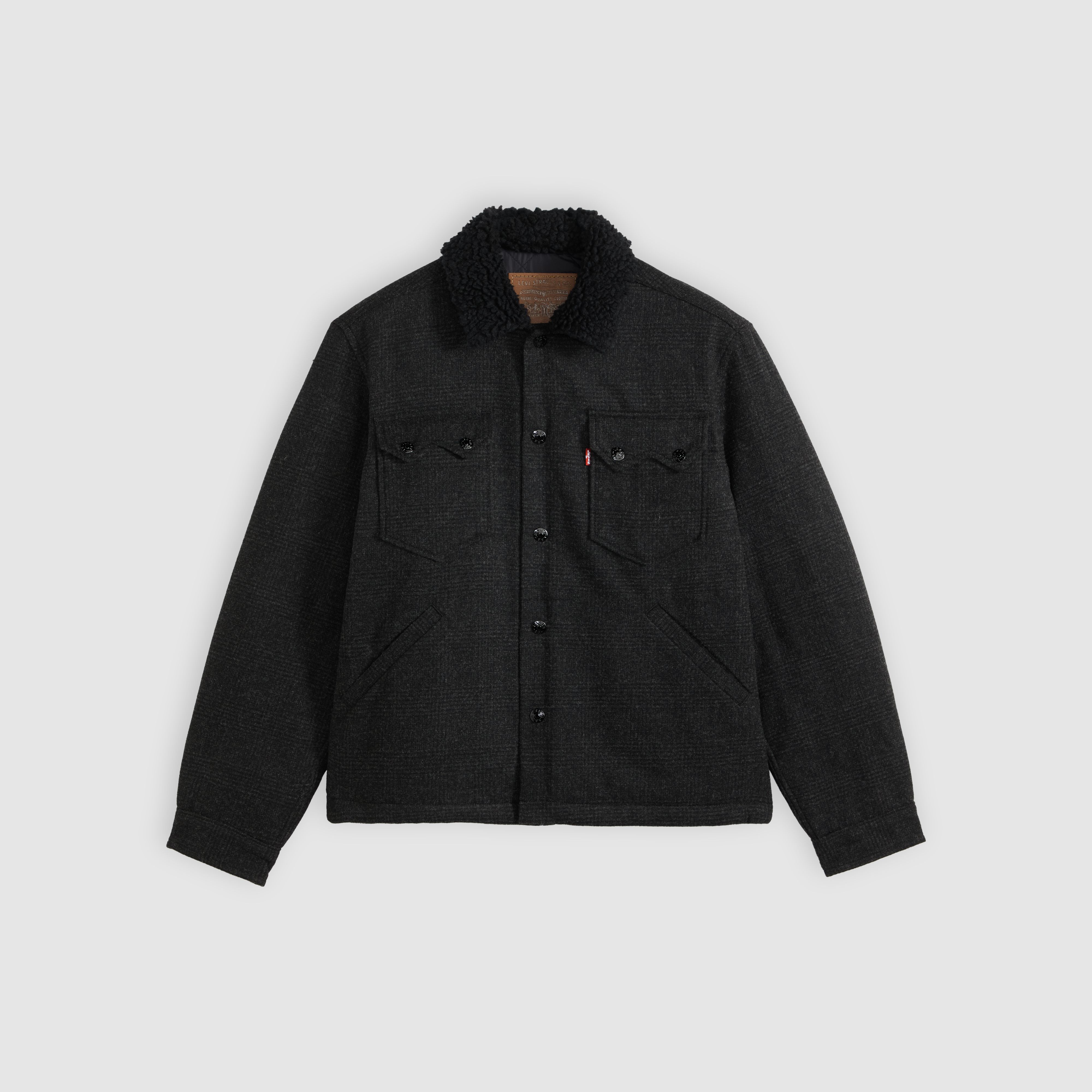 Western Wool Plaid Trucker Jacket 5