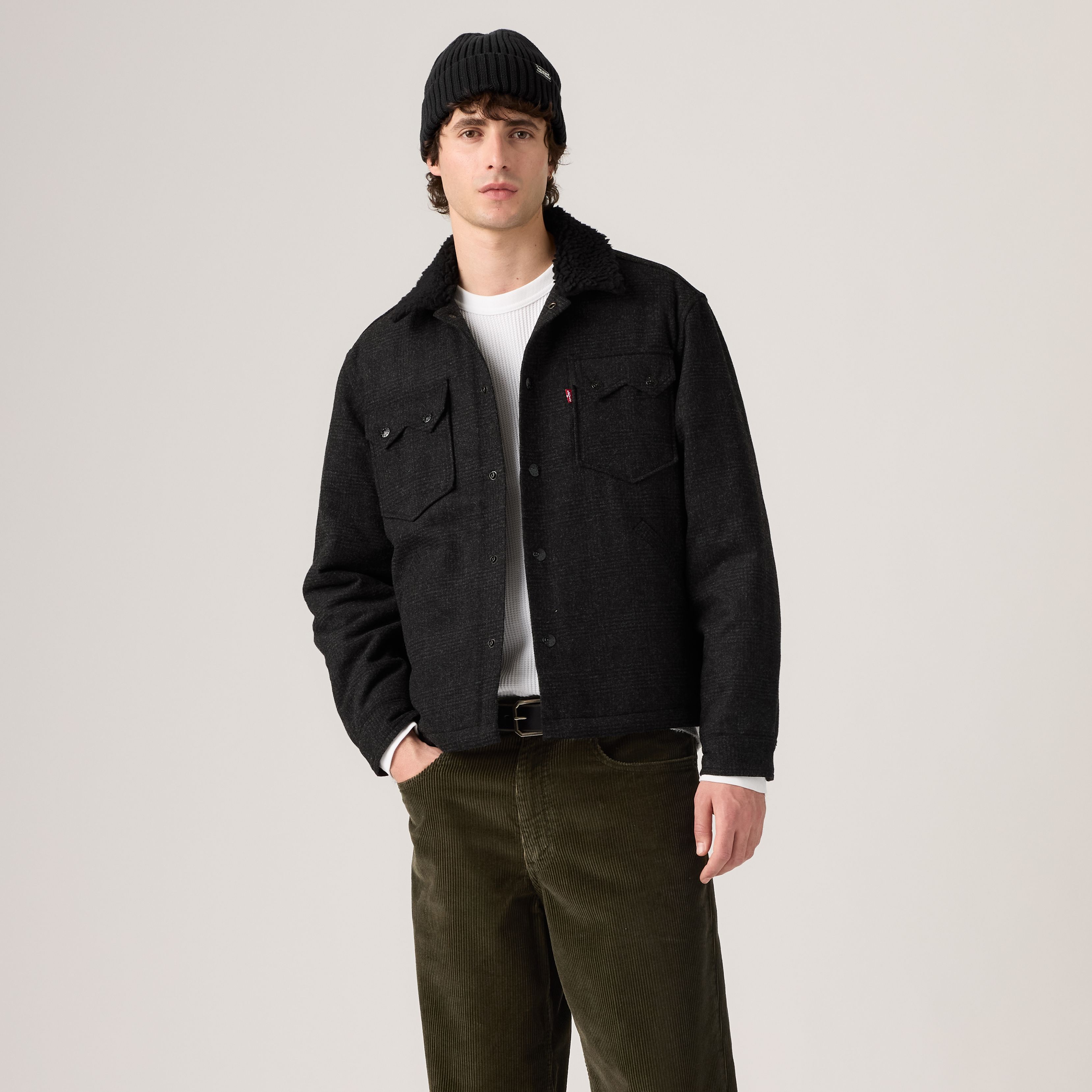 Western Wool Plaid Trucker Jacket 3