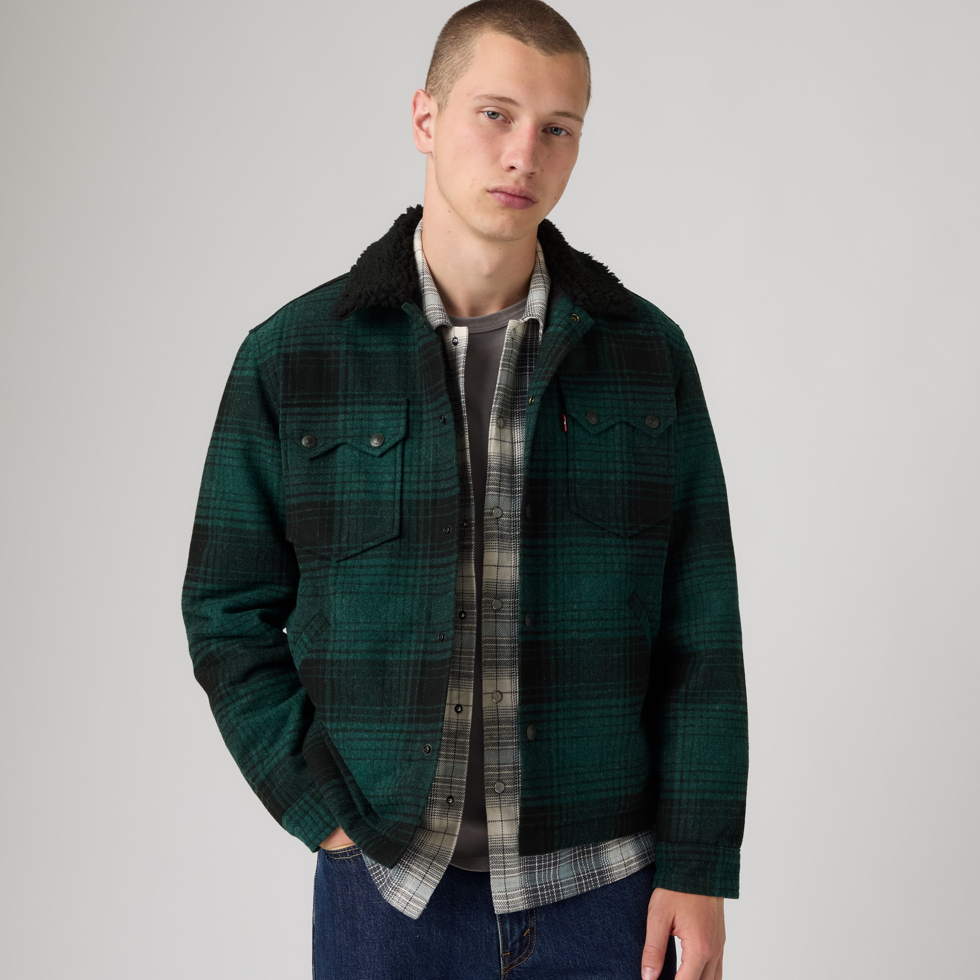 Western Wool Plaid Jacket 1