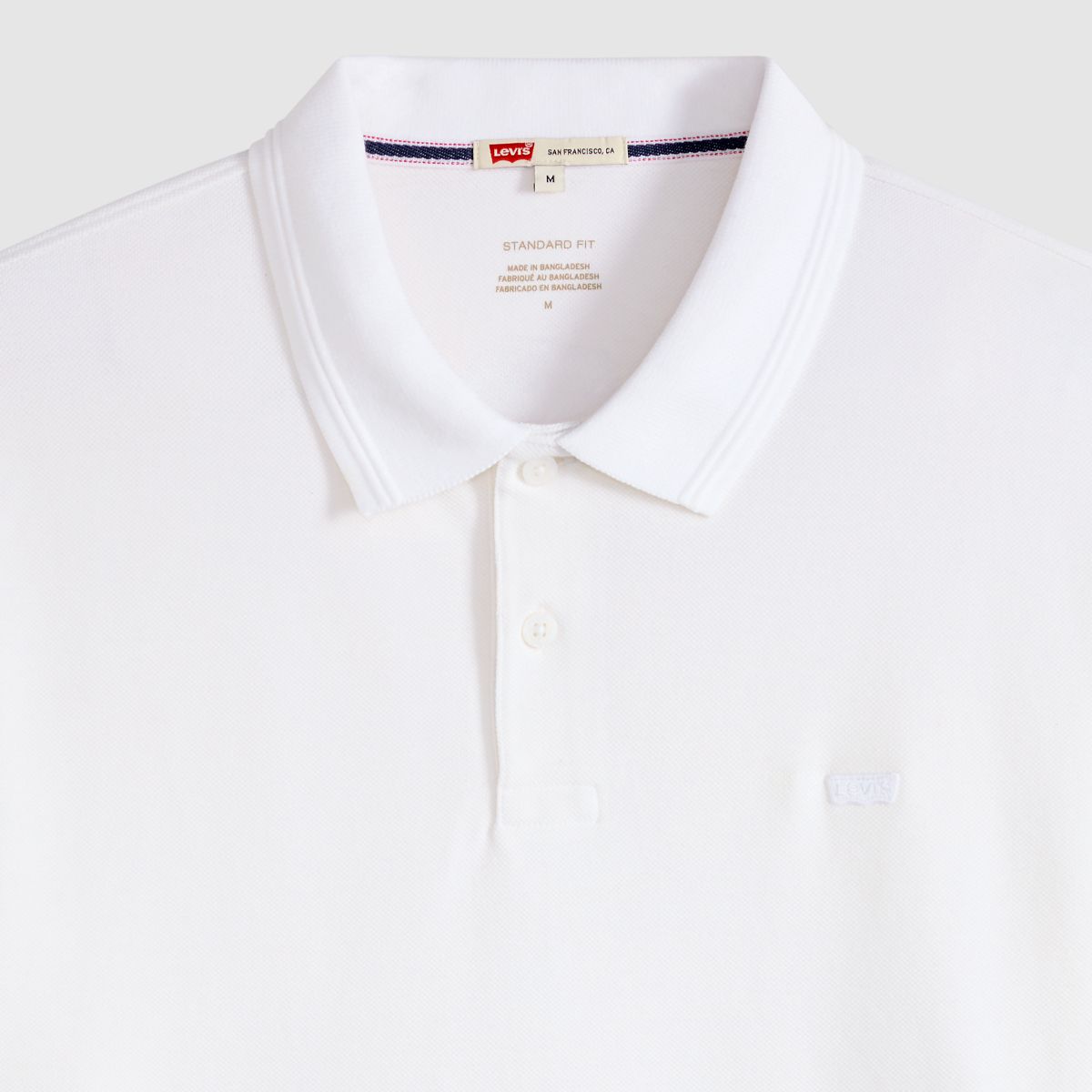 100% Cotton Levi's Original Long-Sleeve Polo — Bright White - White