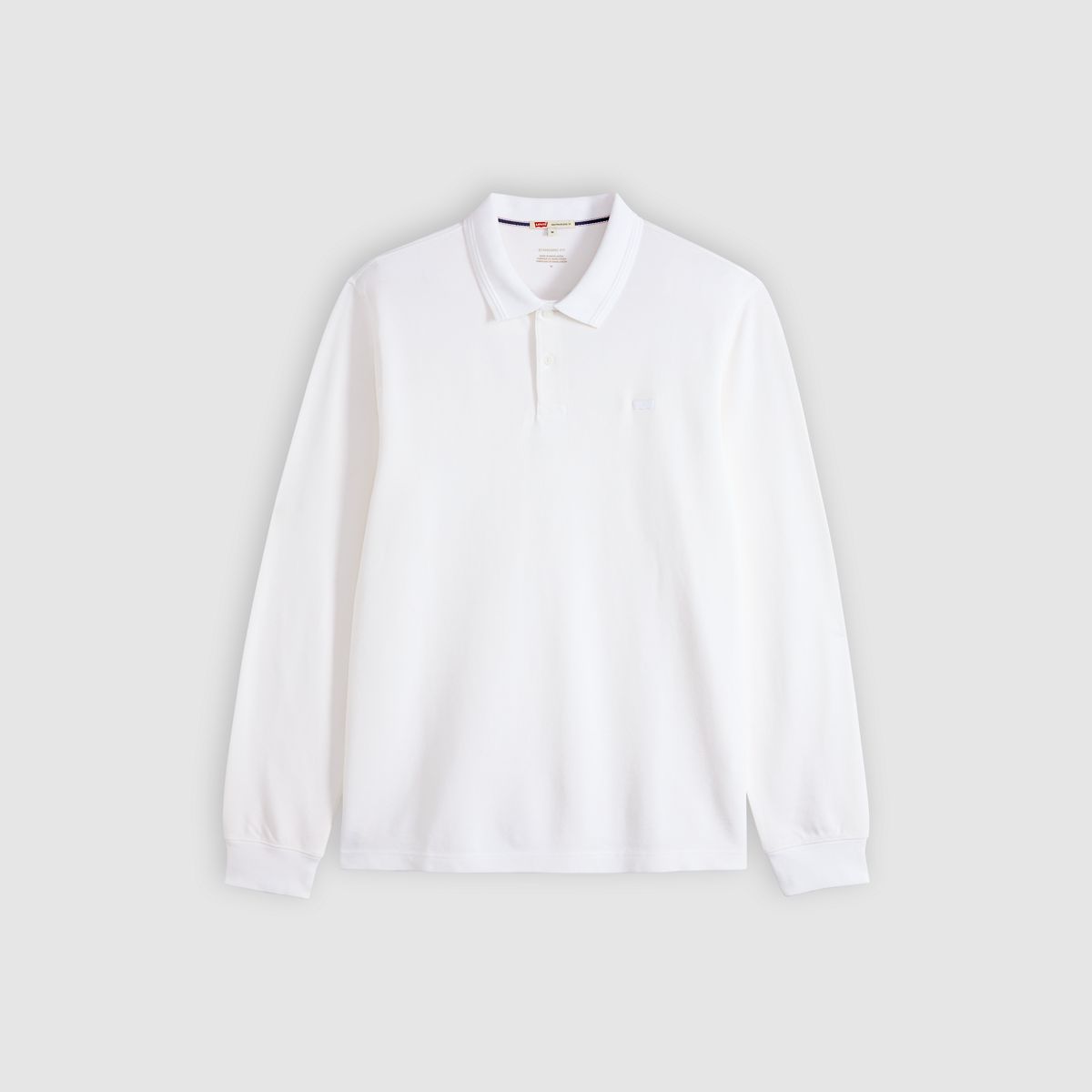 100% Cotton Levi's Original Long-Sleeve Polo — Bright White - White
