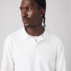 100% Cotton Levi's Original Long-Sleeve Polo — Bright White - White 2