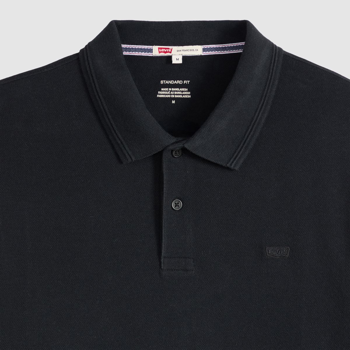100% Cotton Levi's Original Long-Sleeve Polo — Mineral Black - Black