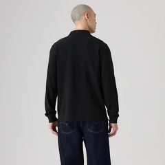 100% Cotton Levi's Original Long-Sleeve Polo — Mineral Black - Black 4
