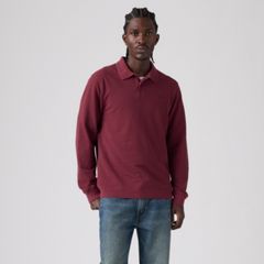 100% Cotton Levi's Original Long-Sleeve Polo — Tawny Port - Purple 3