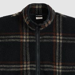 Nolan Sherpa Full-Zip Sweater — Vilja Windowpane Fudge - Brown 6