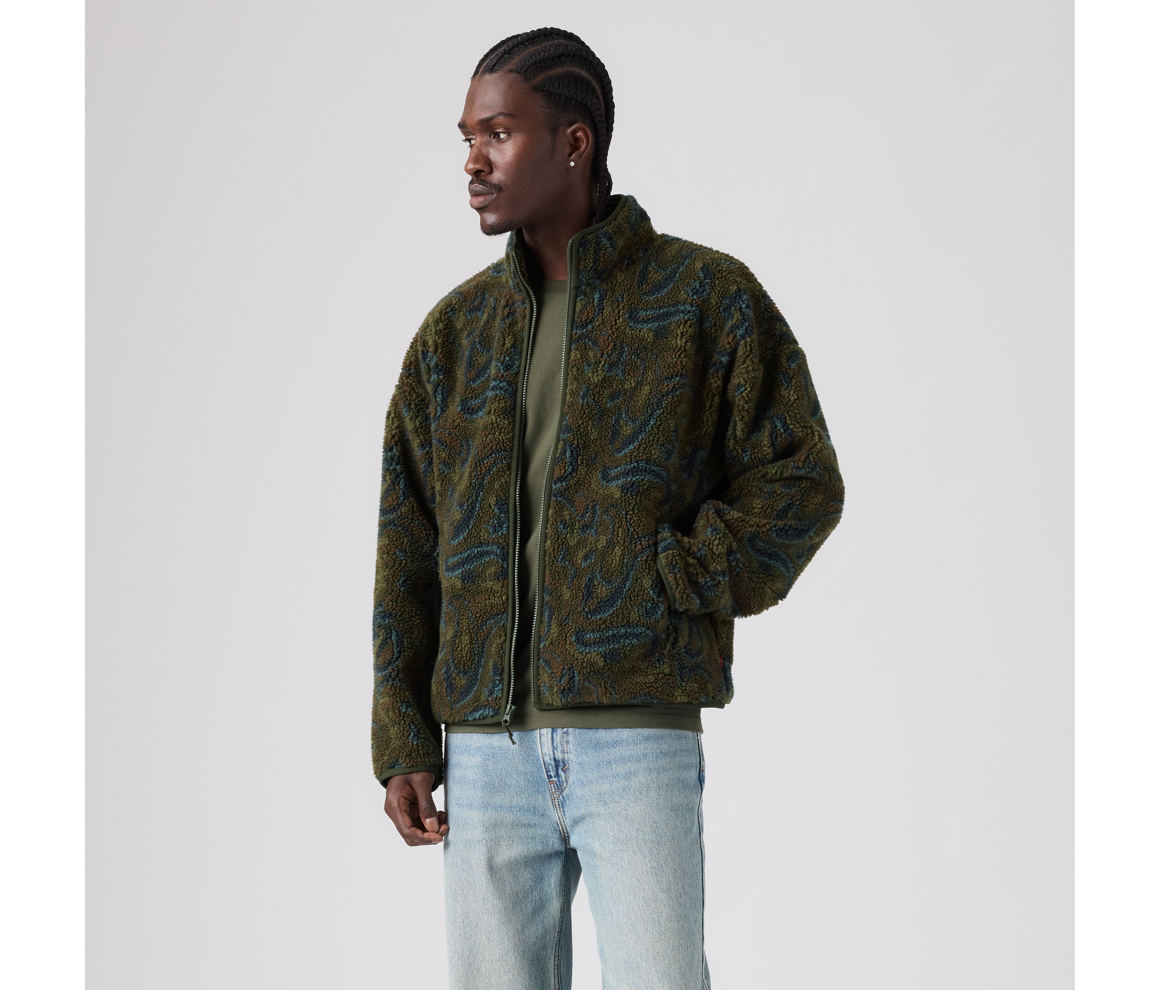 Nolan Sherpa Full-Zip Sweater