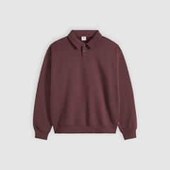 Leo Rugby Sweatshirt — Vineyard Wine - Red 5