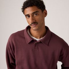 Leo Rugby Sweatshirt — Vineyard Wine - Red 2