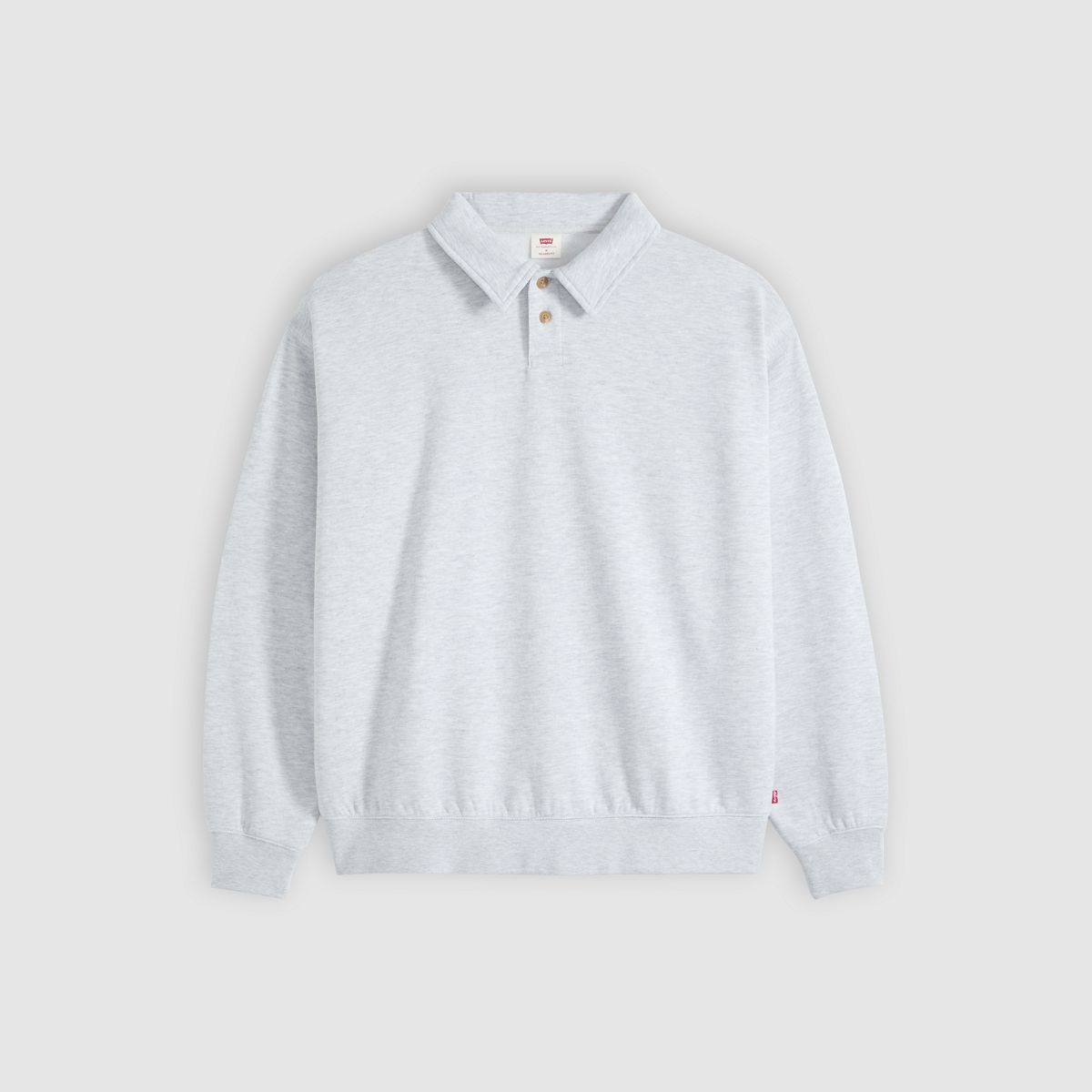Leo Rugby Sweatshirt — Light Gray Heather Bros - White