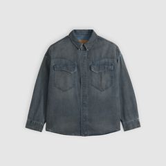 Lenox Loose Western Overshirt — Late Night Drives - Dark Wash 7