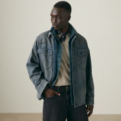 Lenox Loose Western Overshirt — Late Night Drives - Dark Wash 3