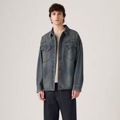 Lenox Loose Western Overshirt — Late Night Drives - Dark Wash 5