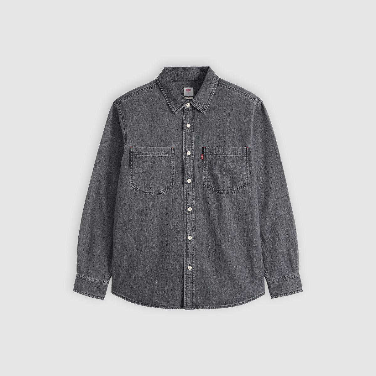 Mariposa Relaxed Denim Worker Shirt — Shirley Washed Black - Black