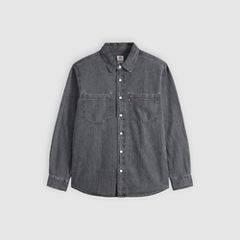 Mariposa Relaxed Denim Worker Shirt — Shirley Washed Black - Black 5