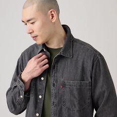 Mariposa Relaxed Denim Worker Shirt — Shirley Washed Black - Black 2