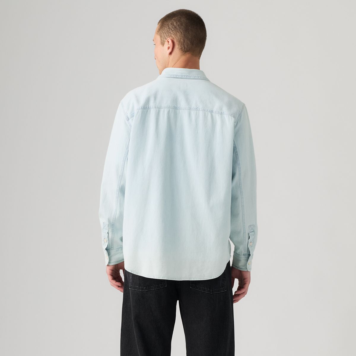 Mariposa Relaxed Denim Worker Shirt — Luisa Light Wash - Light Wash