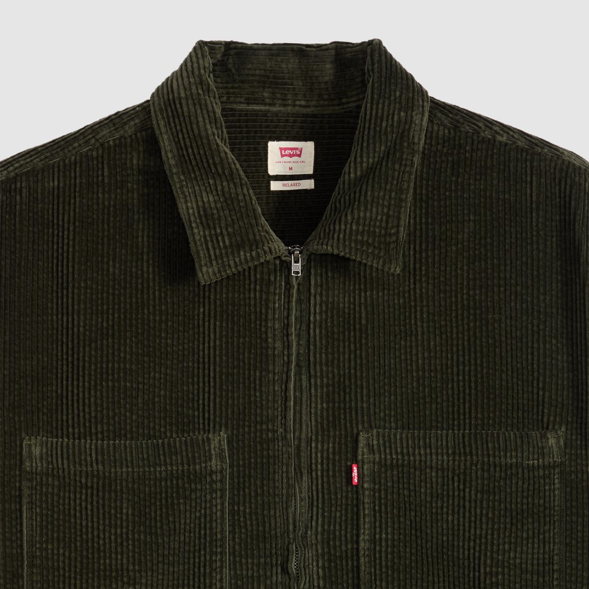 Ports Boxy Corduroy Zip-Up Overshirt — Rosin - Green