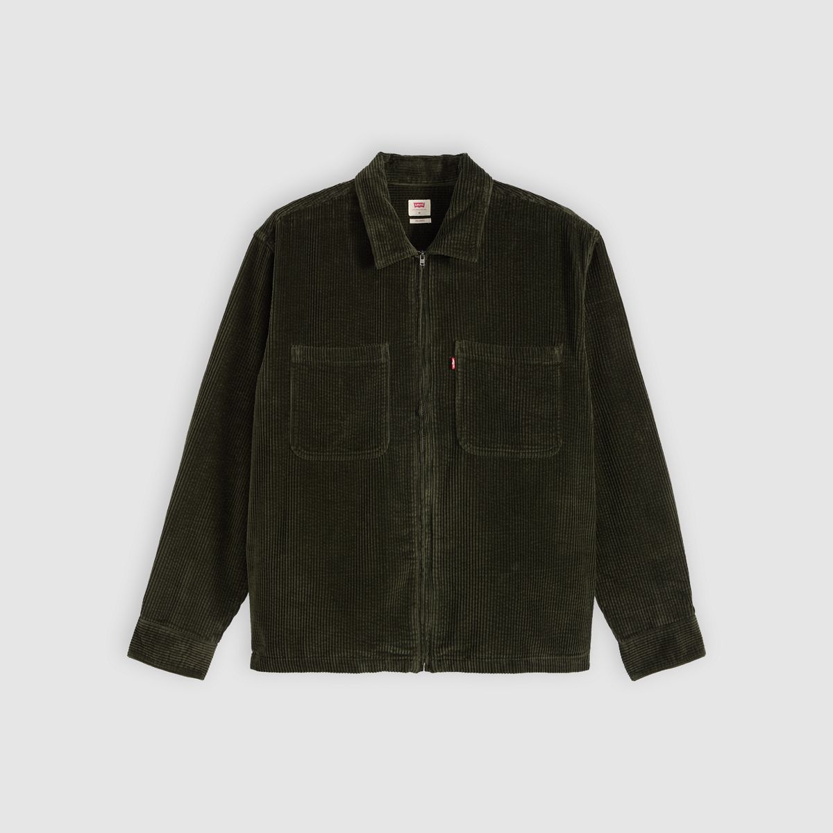 Ports Boxy Corduroy Zip-Up Overshirt — Rosin - Green