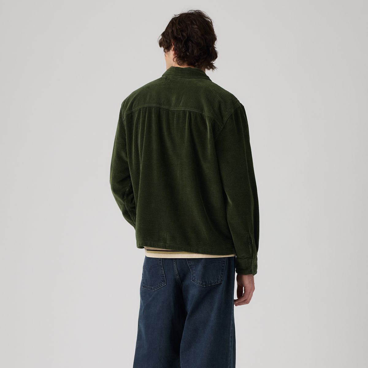 Ports Boxy Corduroy Zip-Up Overshirt — Rosin - Green
