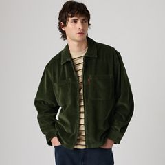 Ports Boxy Corduroy Zip-Up Overshirt — Rosin - Green 1