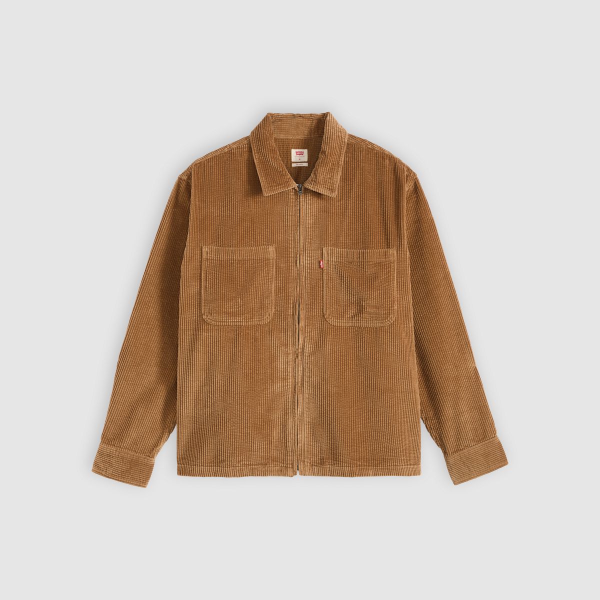 Ports Boxy Corduroy Zip-Up Overshirt — Foxtrot Brown - Brown