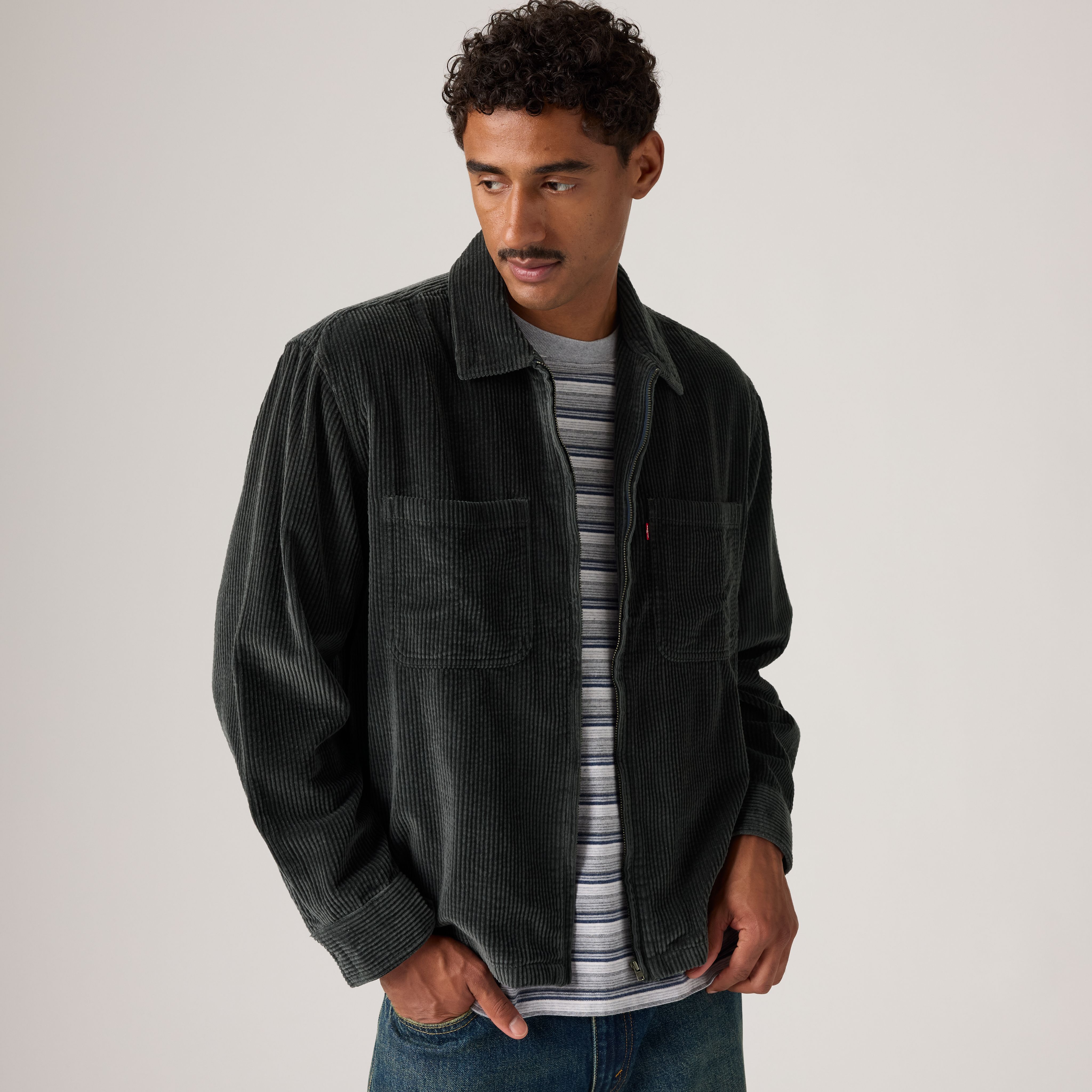 Ports Boxy Corduroy Zip-Up Overshirt 1
