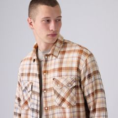 Boxy Western Flannel Long-Sleeve Shirt — Tanner Plaid Whitecap Gray - Multi-Color 2