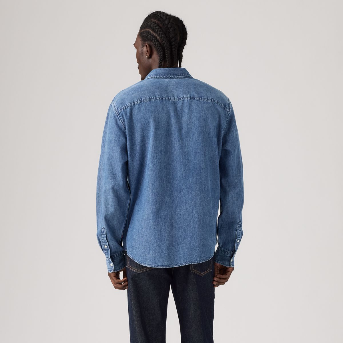 Classic Relaxed Denim Shirt — Estella Mid Wash - Medium Wash