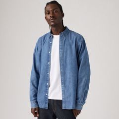 Classic Relaxed Denim Shirt — Estella Mid Wash - Medium Wash 1