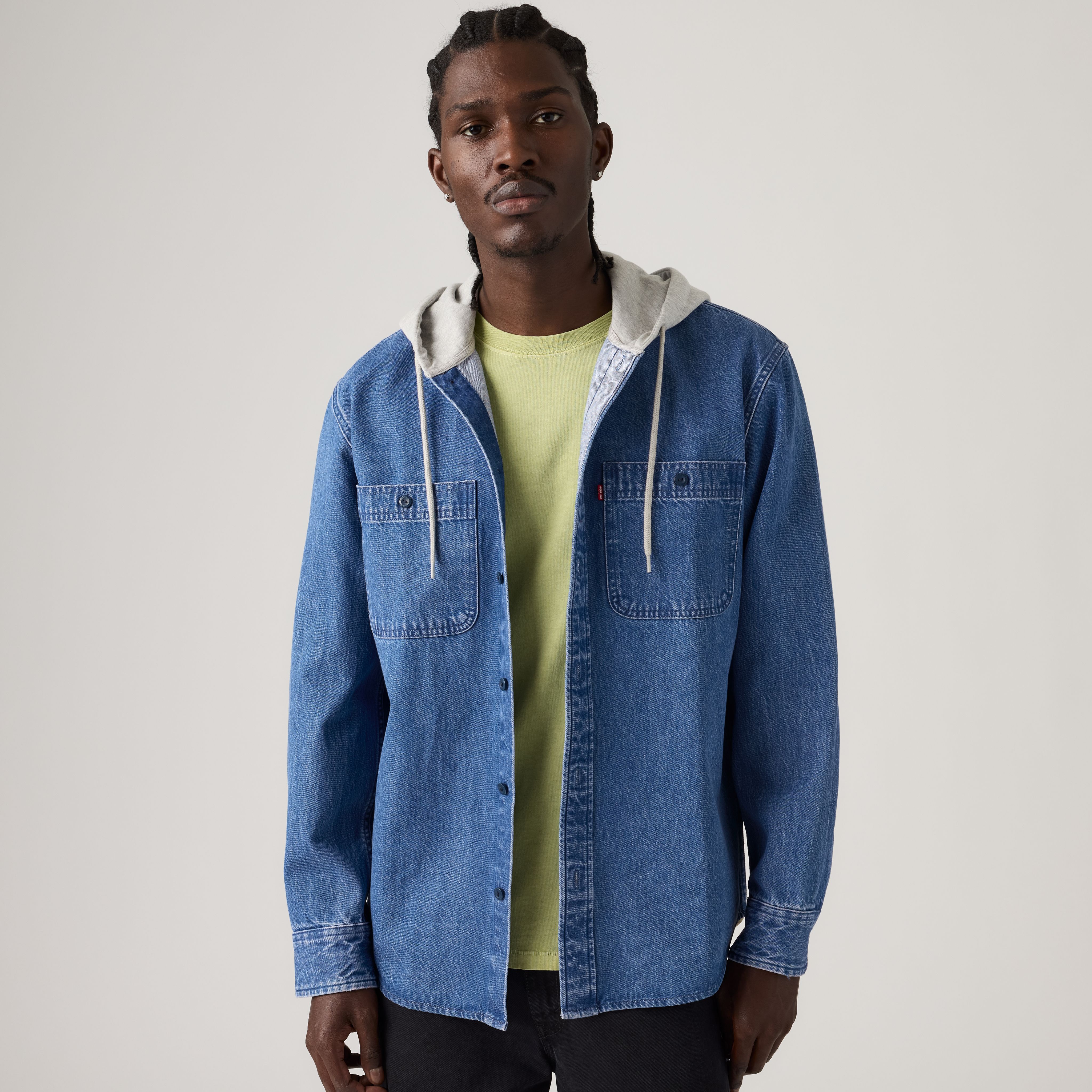 Classic Relaxed Denim Hooded Worker 1