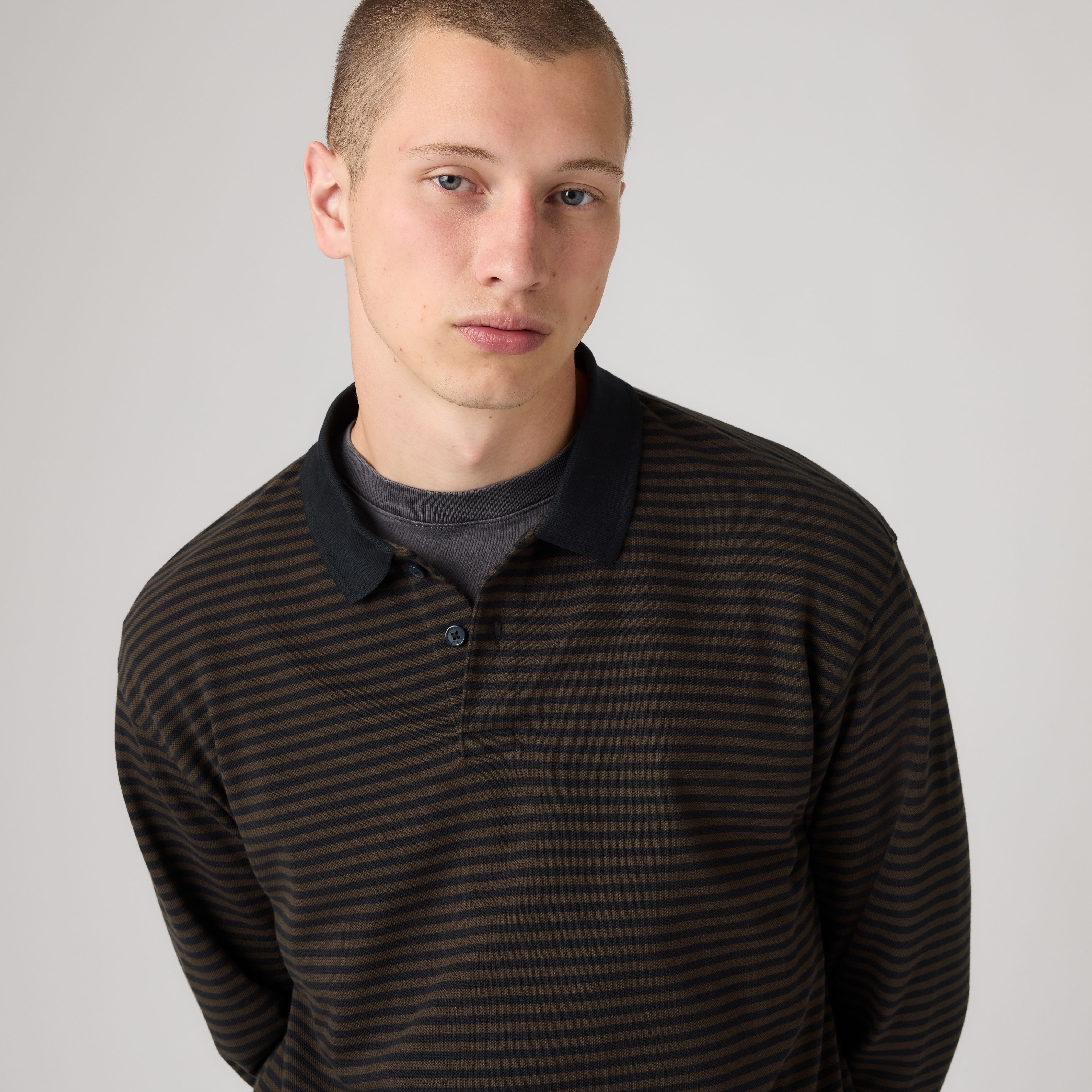 100% Cotton Classic Boxy Long-Sleeve Polo 2