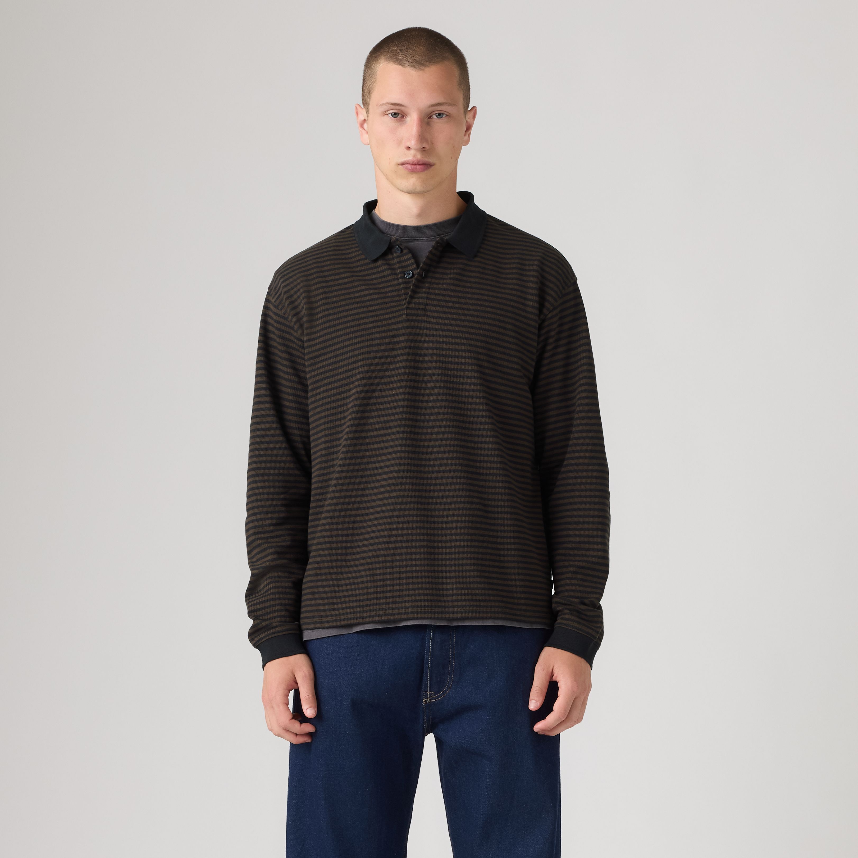 100% Cotton Classic Boxy Long-Sleeve Polo 3