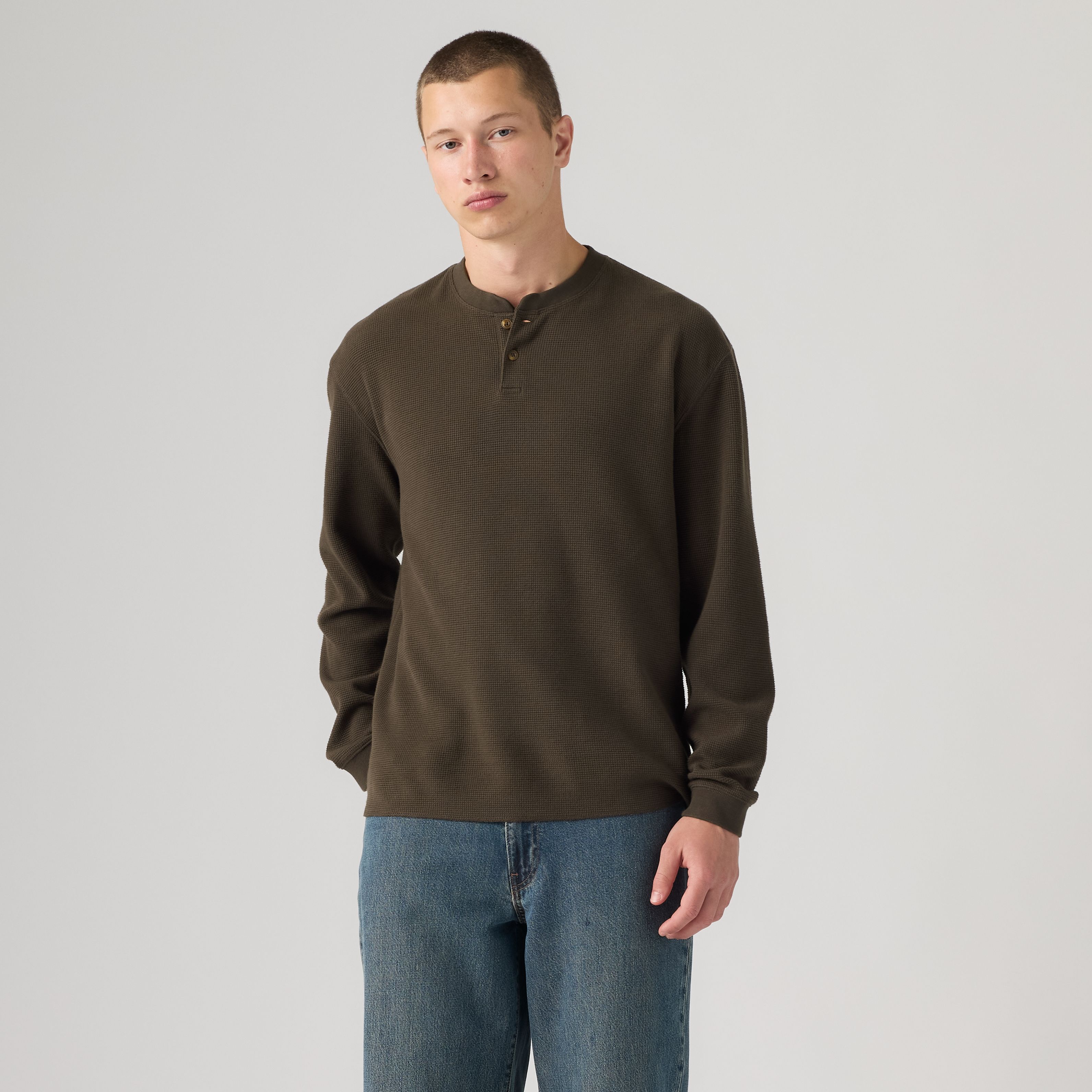 Relaxed Long-Sleeve Henley 1