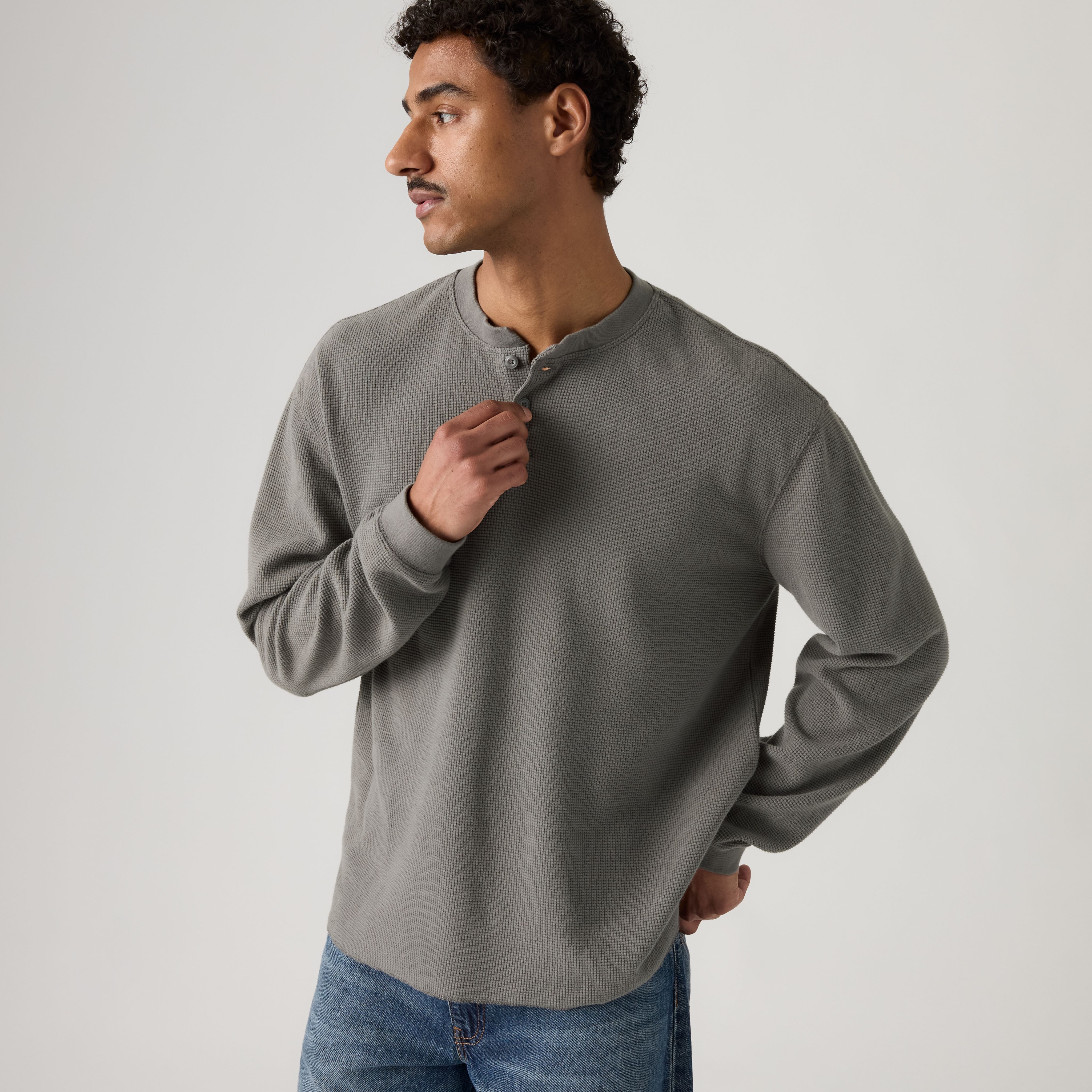 Relaxed Long-Sleeve Henley 1