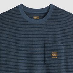 Workwear Boxy Pocket Short-Sleeve T-Shirt — Garry Stripe Blue Heather - Blue 6
