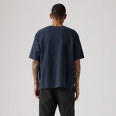 Workwear Boxy Pocket Short-Sleeve T-Shirt — Garry Stripe Blue Heather - Blue 4