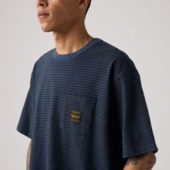 Workwear Boxy Pocket Short-Sleeve T-Shirt — Garry Stripe Blue Heather - Blue 2