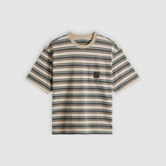 Workwear Boxy Pocket Short-Sleeve T-Shirt — Jason Stripe Trench Coat Volcanic Ash - Multi-Color 5