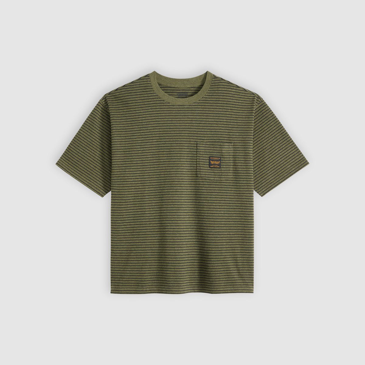 Workwear Boxy Pocket Short-Sleeve T-Shirt — Garry Stripe Green Heather - Green