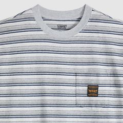 Workwear Boxy Pocket Short-Sleeve T-Shirt — Porter Stripe Medium Heather Grey - Multi-Color 6