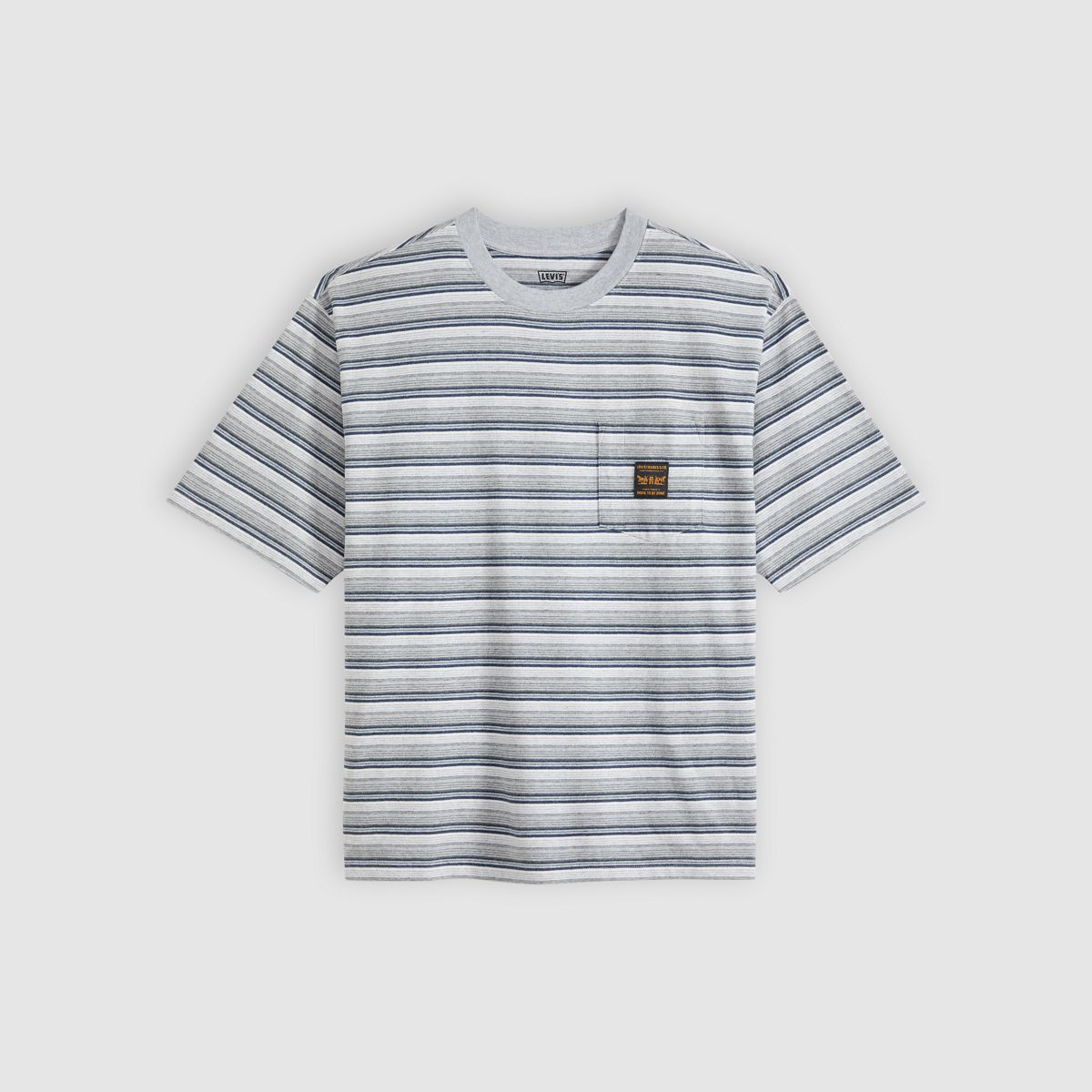 Workwear Boxy Pocket Short-Sleeve T-Shirt — Porter Stripe Medium Heather Grey - Multi-Color