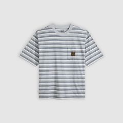 Workwear Boxy Pocket Short-Sleeve T-Shirt — Porter Stripe Medium Heather Grey - Multi-Color 5